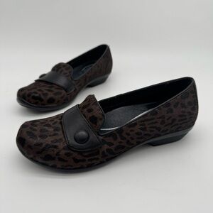 Dansko Olena Leather Real Fur Cheetah Loafer Size 36/5.5-6